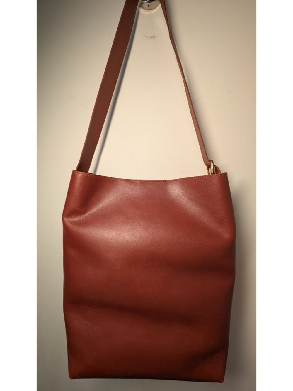NEW Madewell The Essential Bucket Leather Tote Warm Cinnamon Brown - Picture 2 of 16